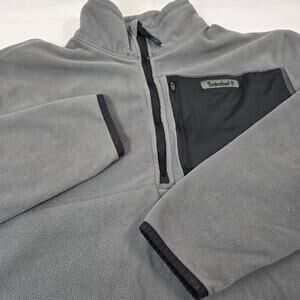 Timberland Men’s Grey Fleece 1/4 Zip Pullover Sweater Shirt Large
